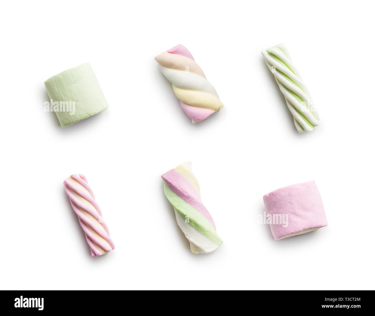 Sweet colorful marshmallows isolated on white background Stock Photo ...