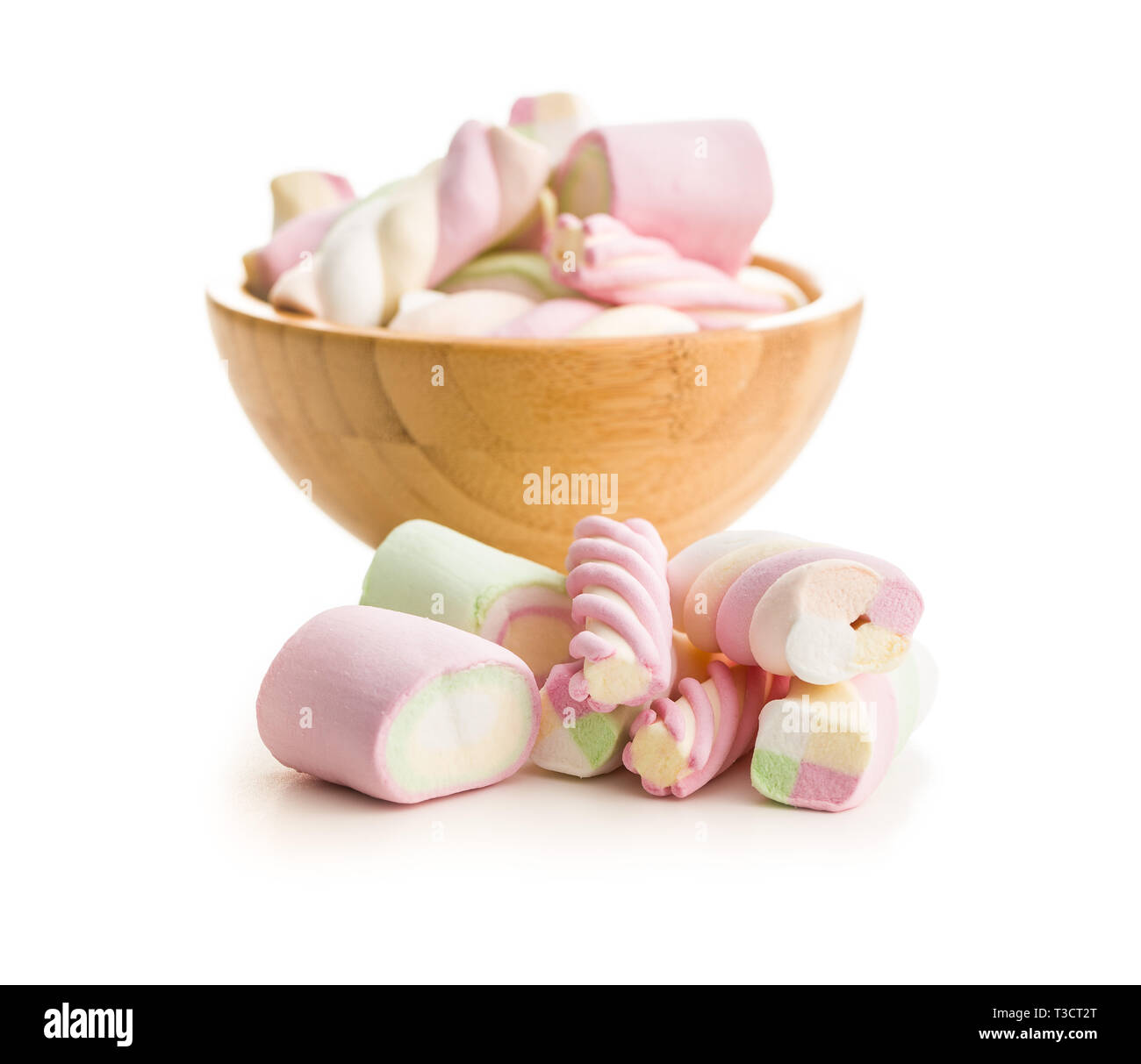 Sweet colorful marshmallows isolated on white background Stock Photo ...
