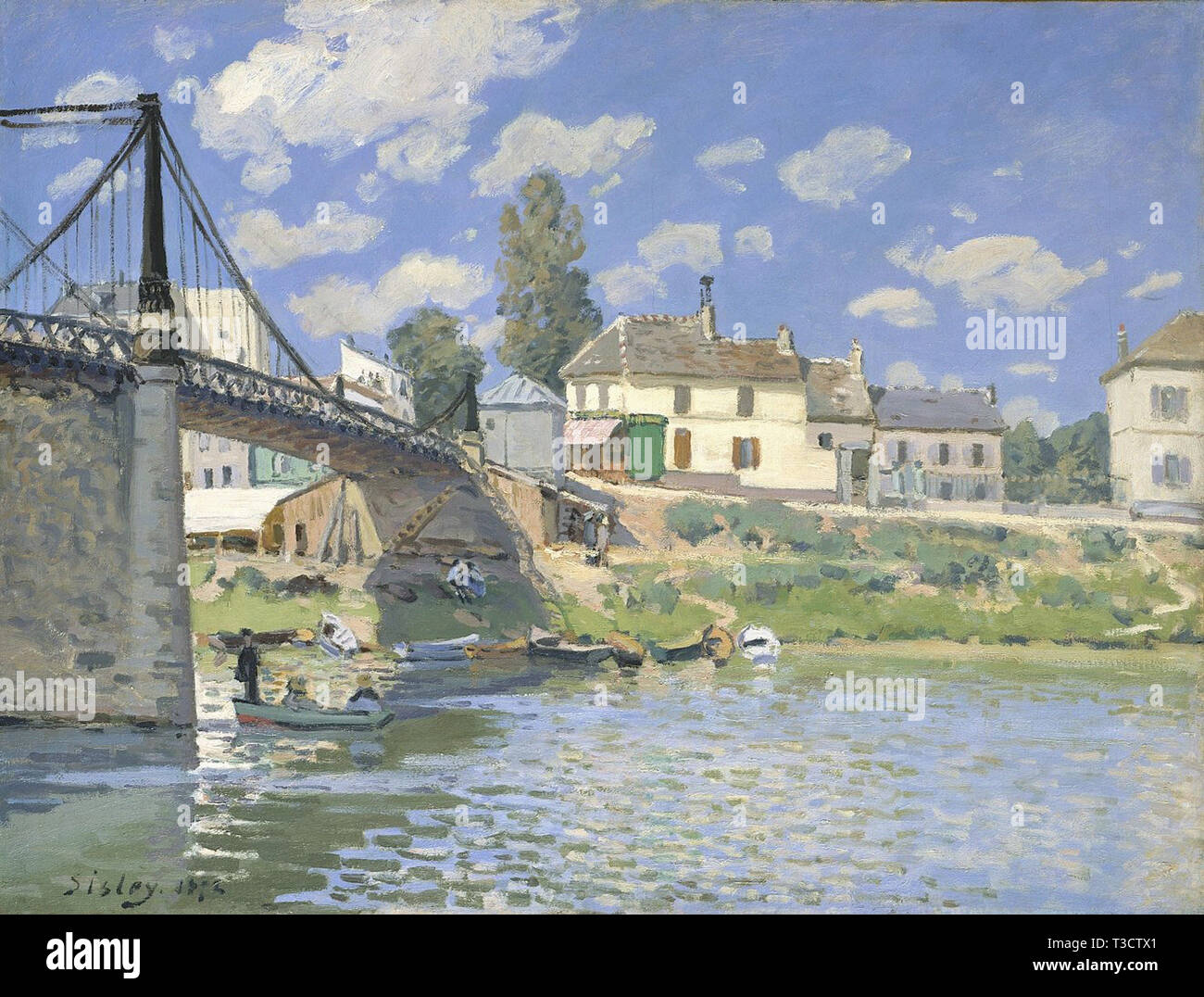 Alfred Sisley (1839  - 1899)  the bridge at villeneuve la garenne  1872 Stock Photo