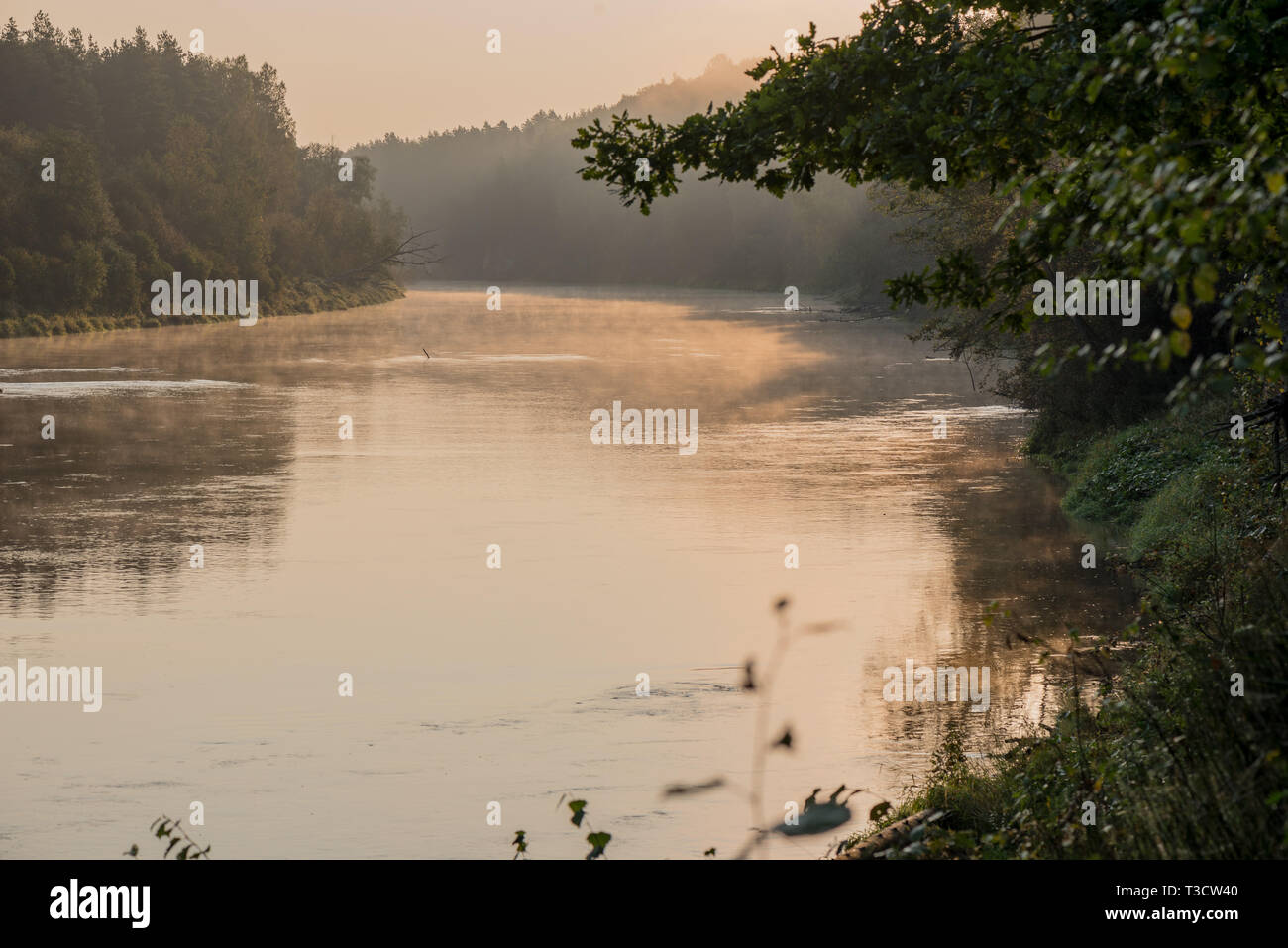 colorful sunset on the river on summer night Stock Photo - Alamy