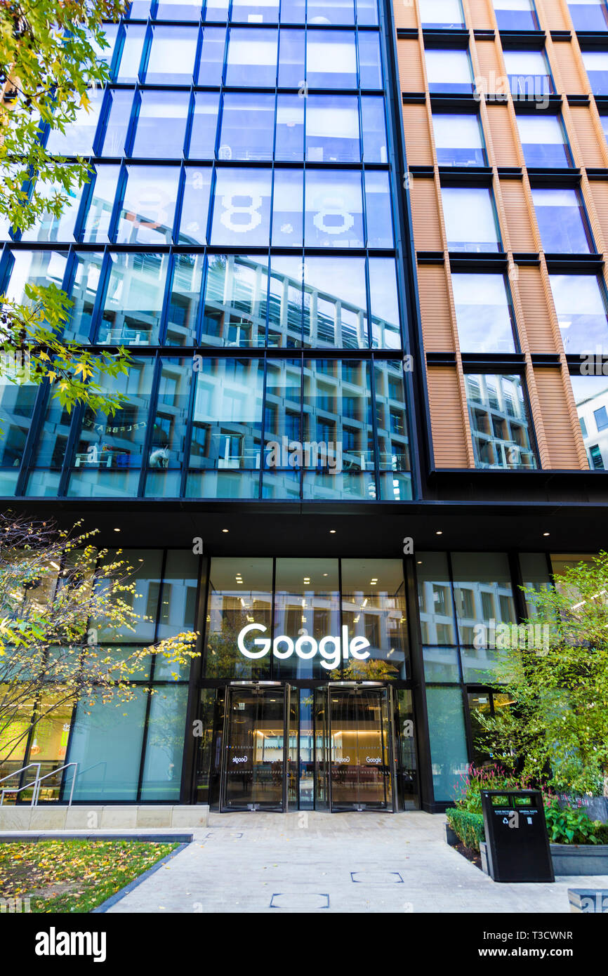 Entrance to the Google offices in Kings Cross, London, UK Stock Photo