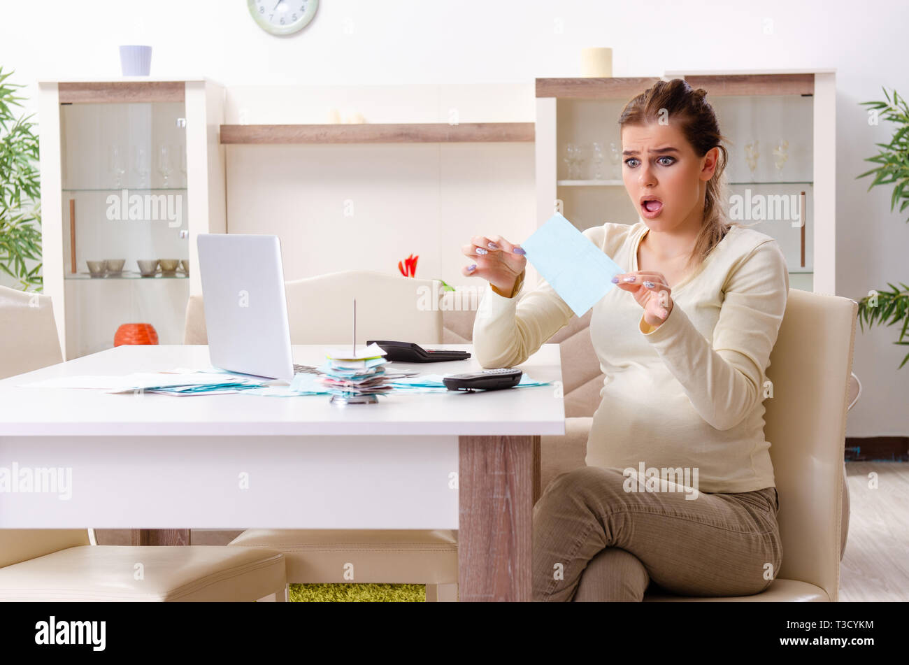 Young pregnant woman in budget planning concept Stock Photo - Alamy - Quick Conception On A Budget