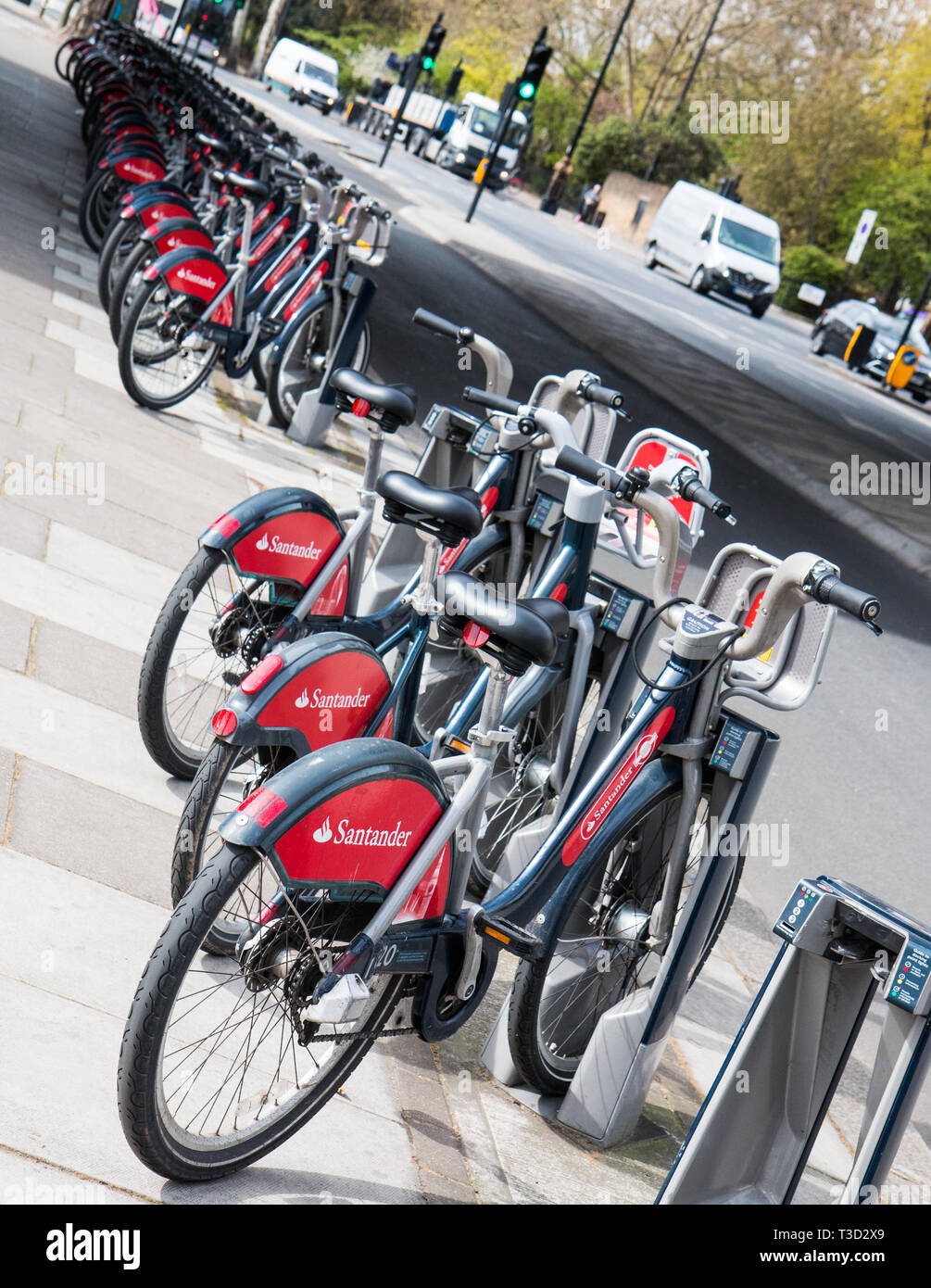 Santander bikes (Boris Bikes) London Stock Photo