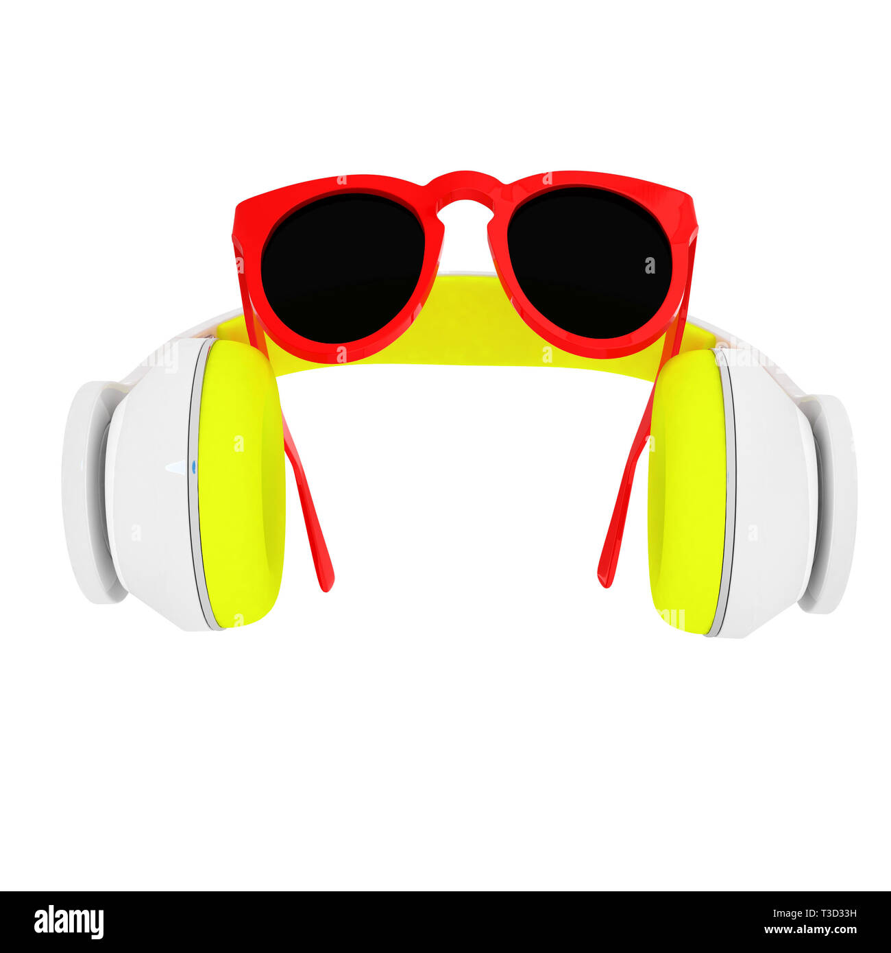 Sunglasses and headphone for your face. 3d illustration Stock Photo Alamy