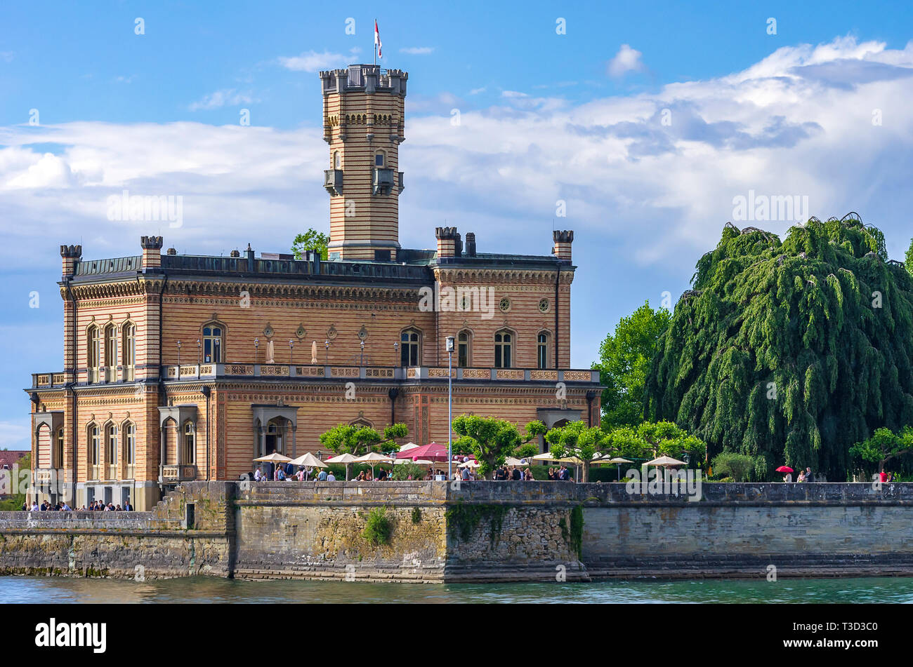 Lakeside view of Montfort Castle in Langenargen at Lake Constance, Baden-Wurttemberg, Germany. Stock Photo