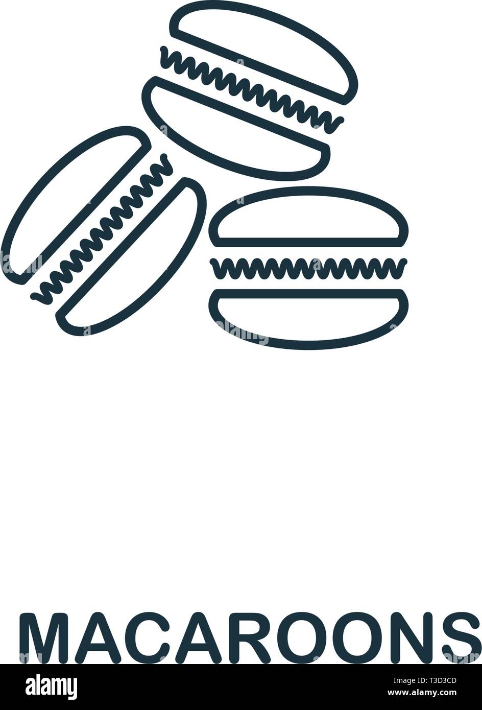 Macaroons icon. Thin line symbol design from coffe shop icon collection ...