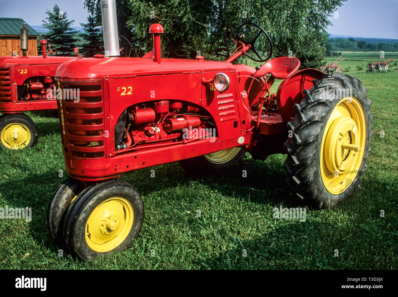 Vintage restored Massey Harris-22 1948, Chautauqua County, New York, USA, vintage tractors farmland  garden tool farm land Stock Photo