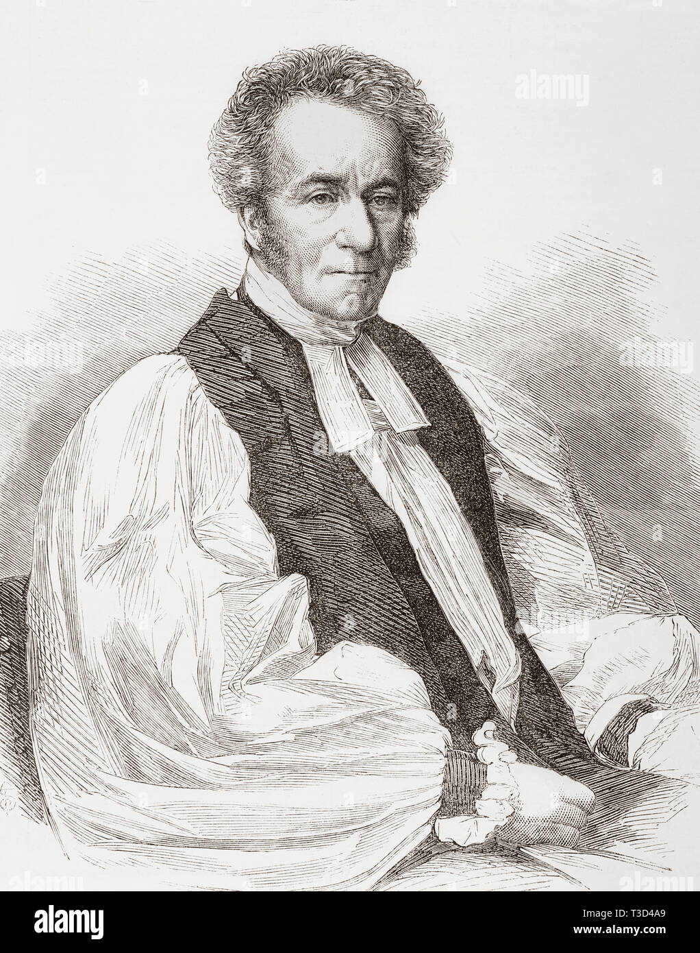 William Jacobson, 1803 – 1884.  Regius Professor of Divinity at Oxford University and Bishop of Chester.  From The Illustrated London News, published 1865. Stock Photo