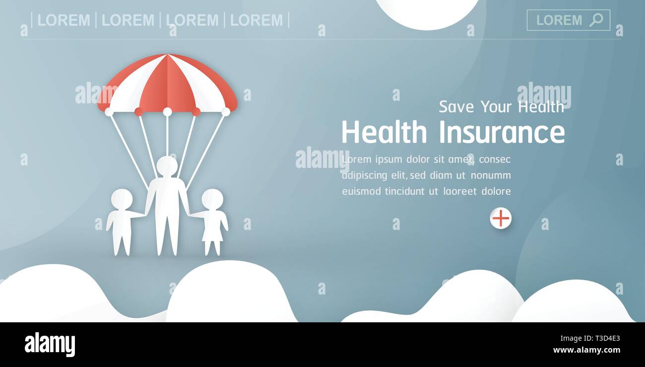 Vector Illustration In Concept Of Health Insurance Template