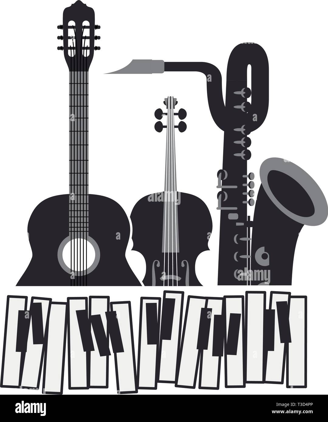 Piano violin recorder instruments Stock Vector Images - Alamy