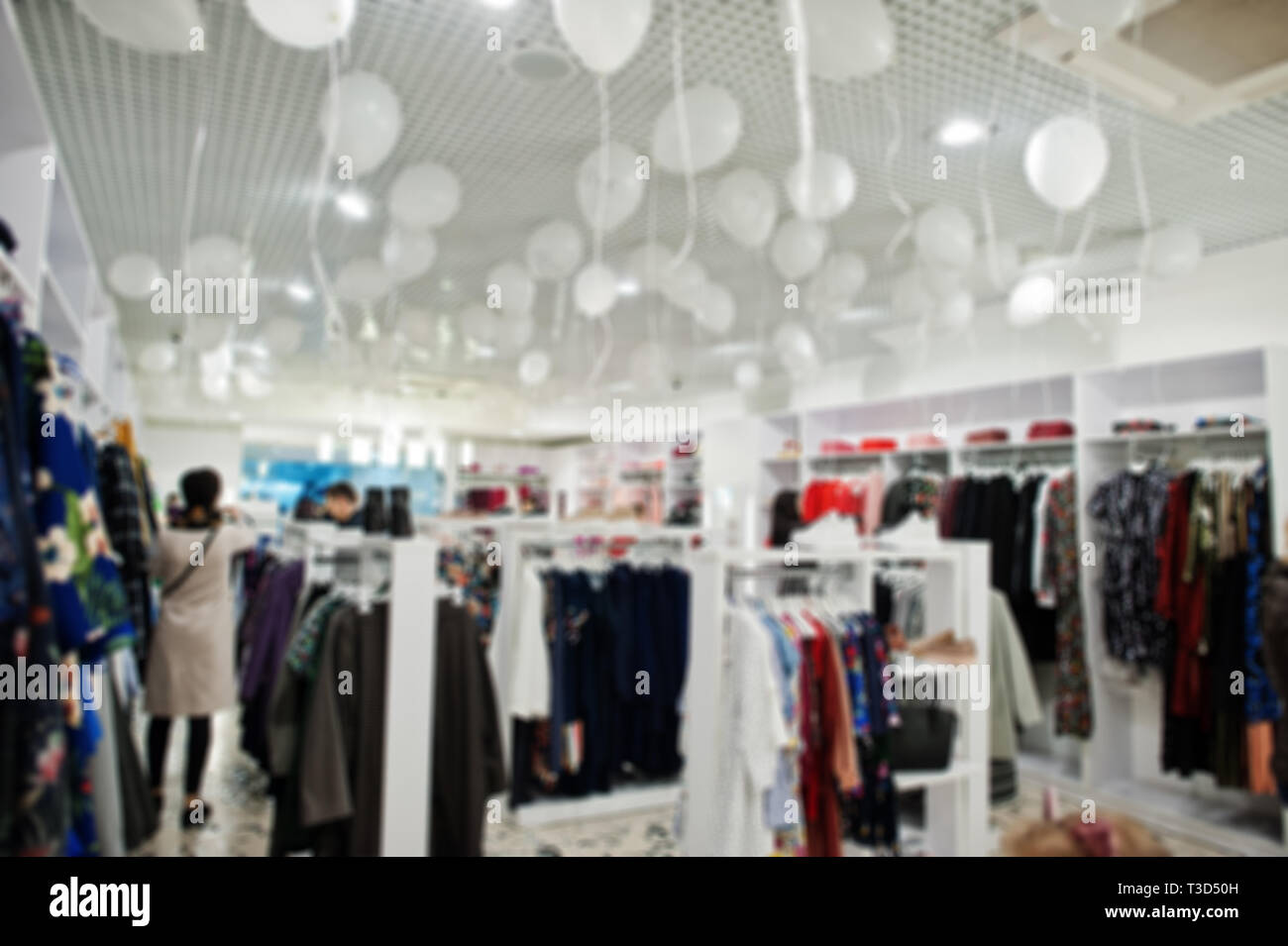 Blurred or defocused background of clothing store boutique Stock Photo