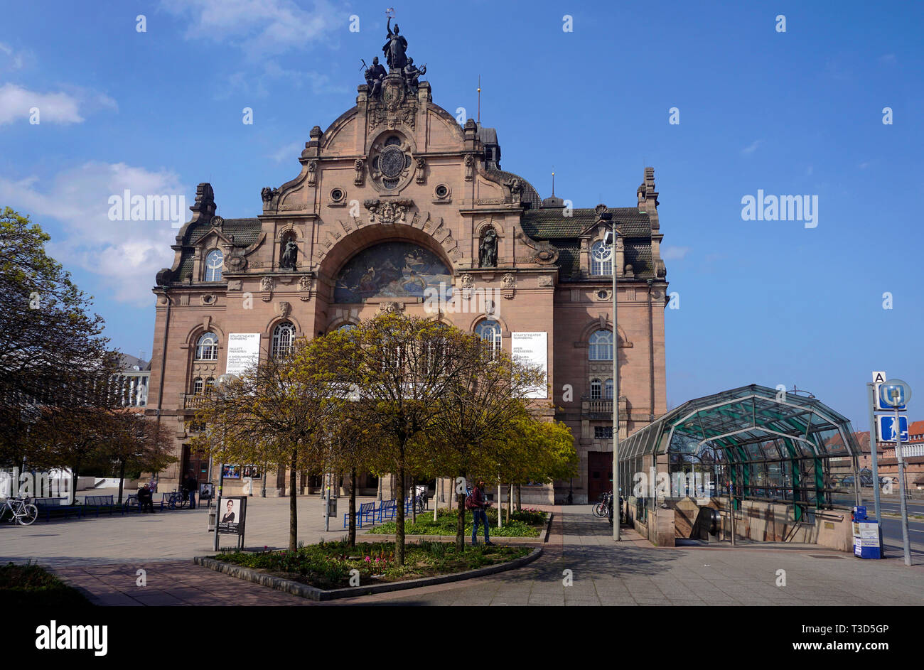 Opera house and state theatre, art nouveau style, Nuremberg, Franconia, Bavaria, Germany Stock Photo