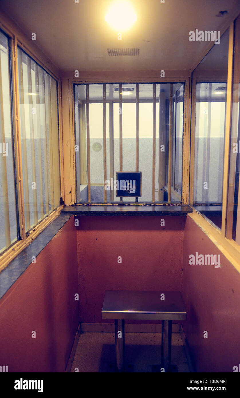 prison visitation booth Stock Photo Alamy