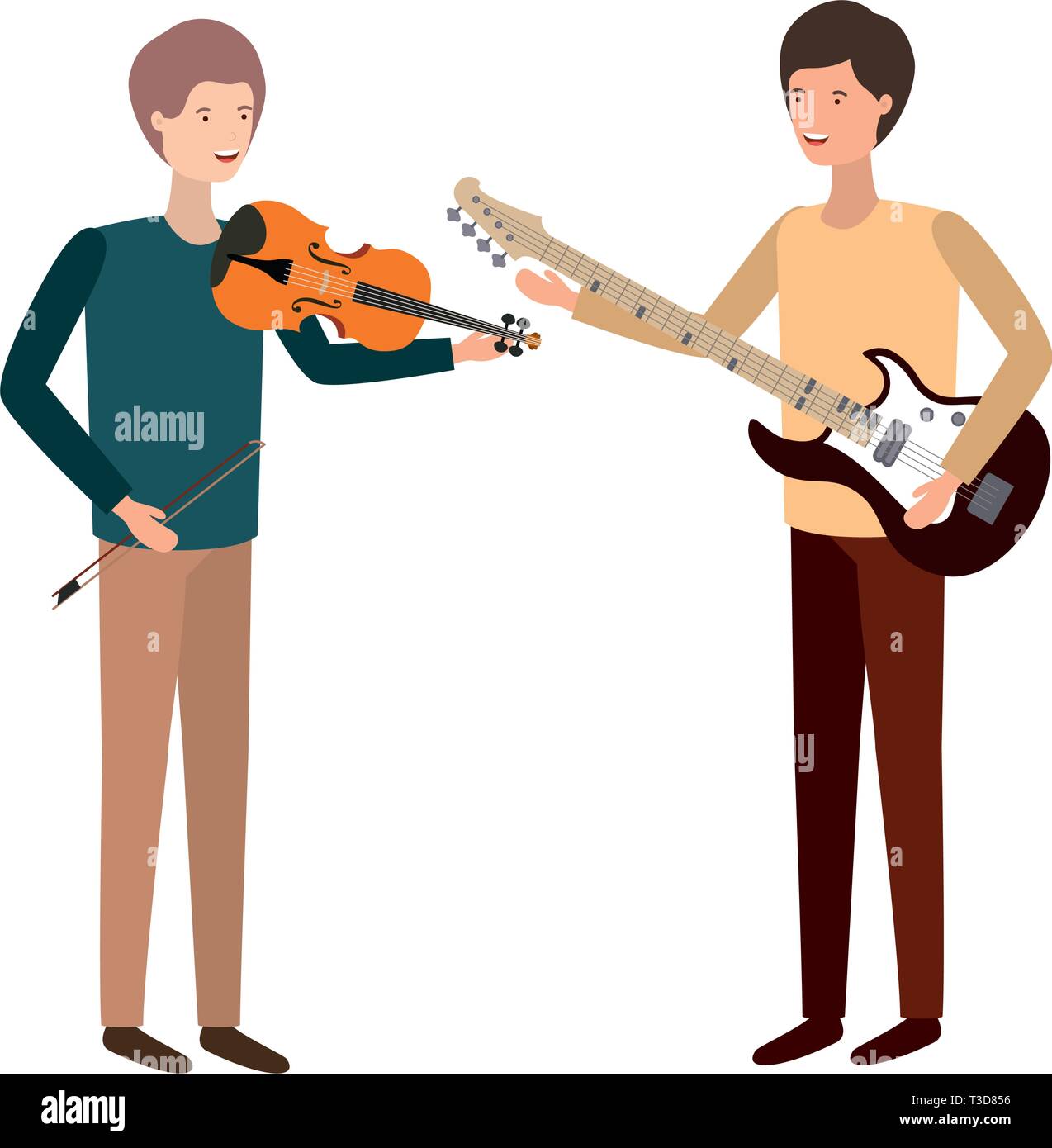 men with musical instruments character Stock Vector Image & Art Alamy