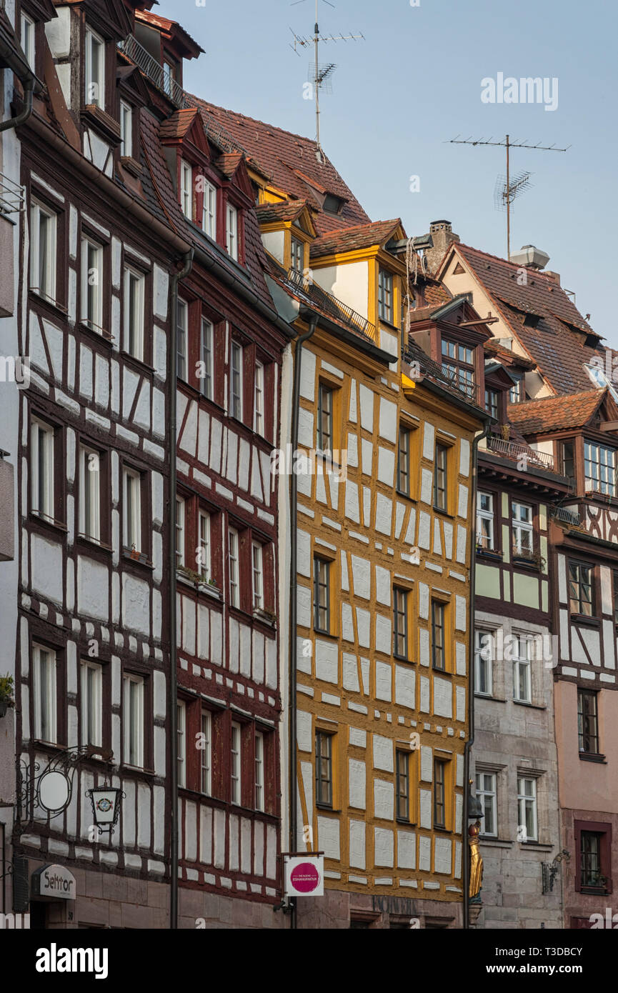 Halftimbered houses in one of the picturesque streets in the