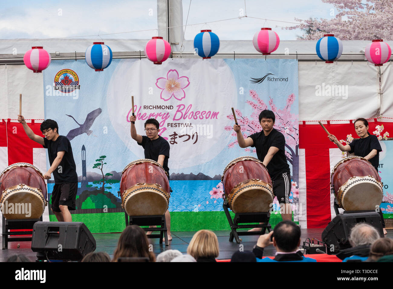 Drum performers at the 2019 Richmond Cherry Blossom Festival in