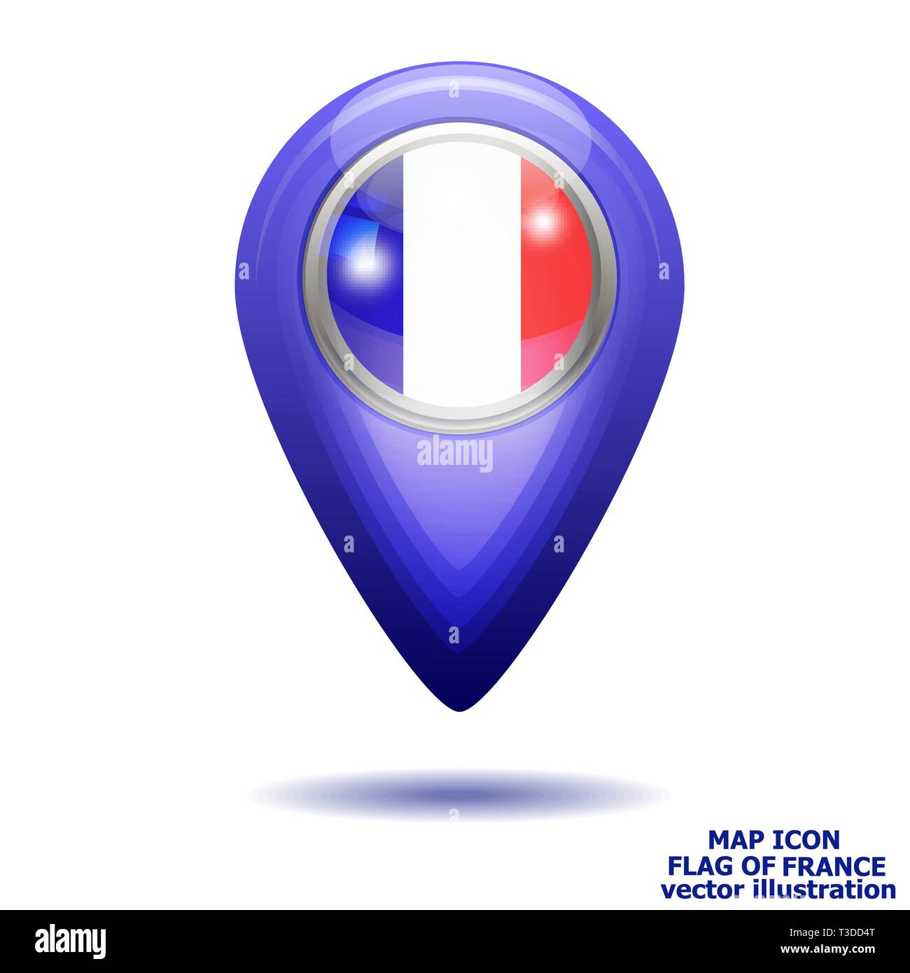 Bright map icon with map of France. Location Icon vector. Vector ...