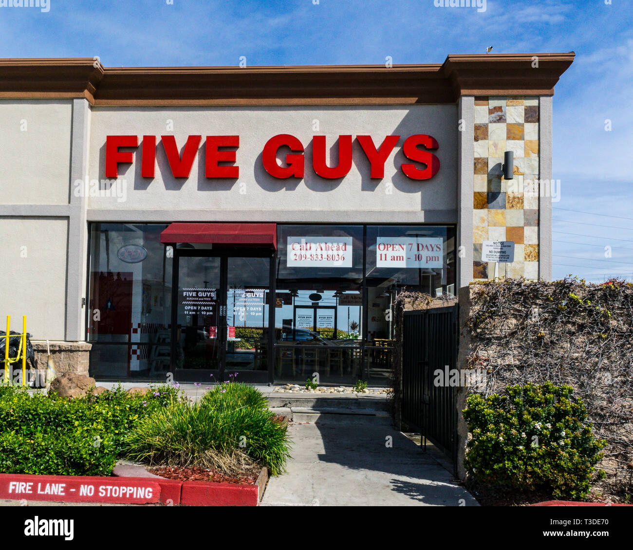 A Five Guys Restaurant in Tracy California Stock Photo Alamy