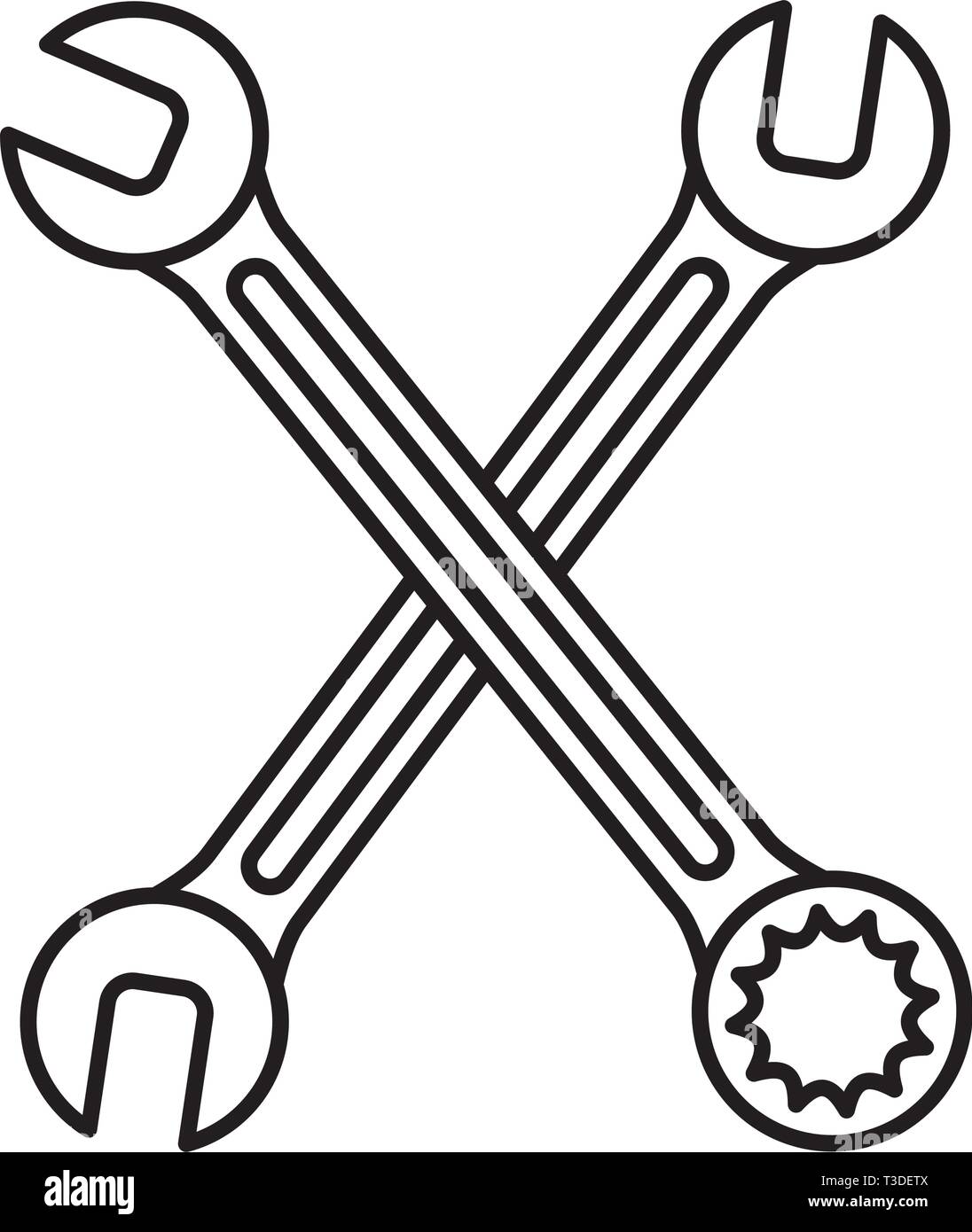 wrench keys tools crossed Stock Vector Image & Art Alamy