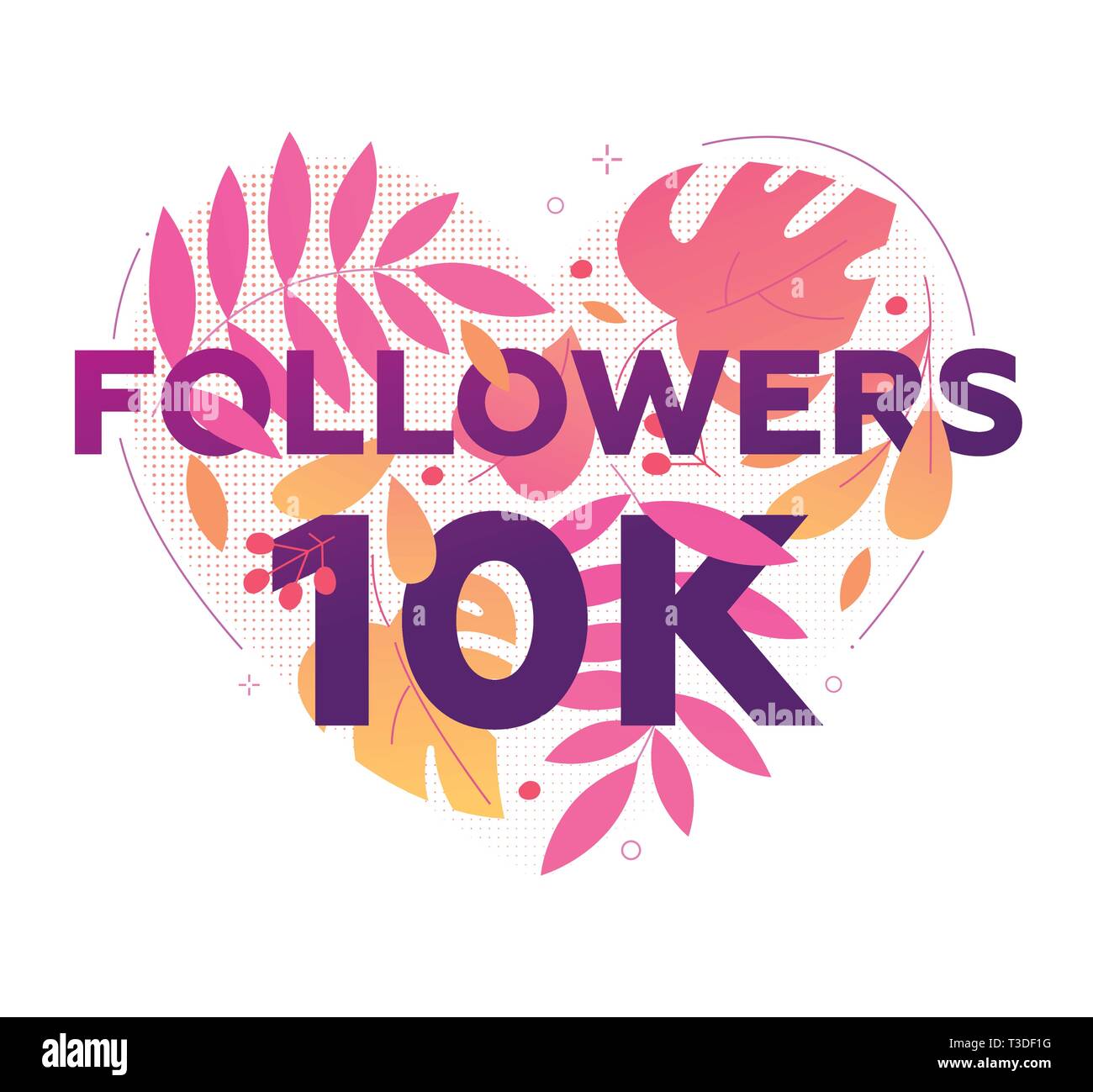 10 000 Followers Banner Modern Flat Design Style Illustration Stock