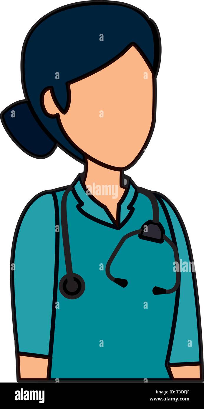professional female doctor with stethoscope Stock Vector Image & Art ...