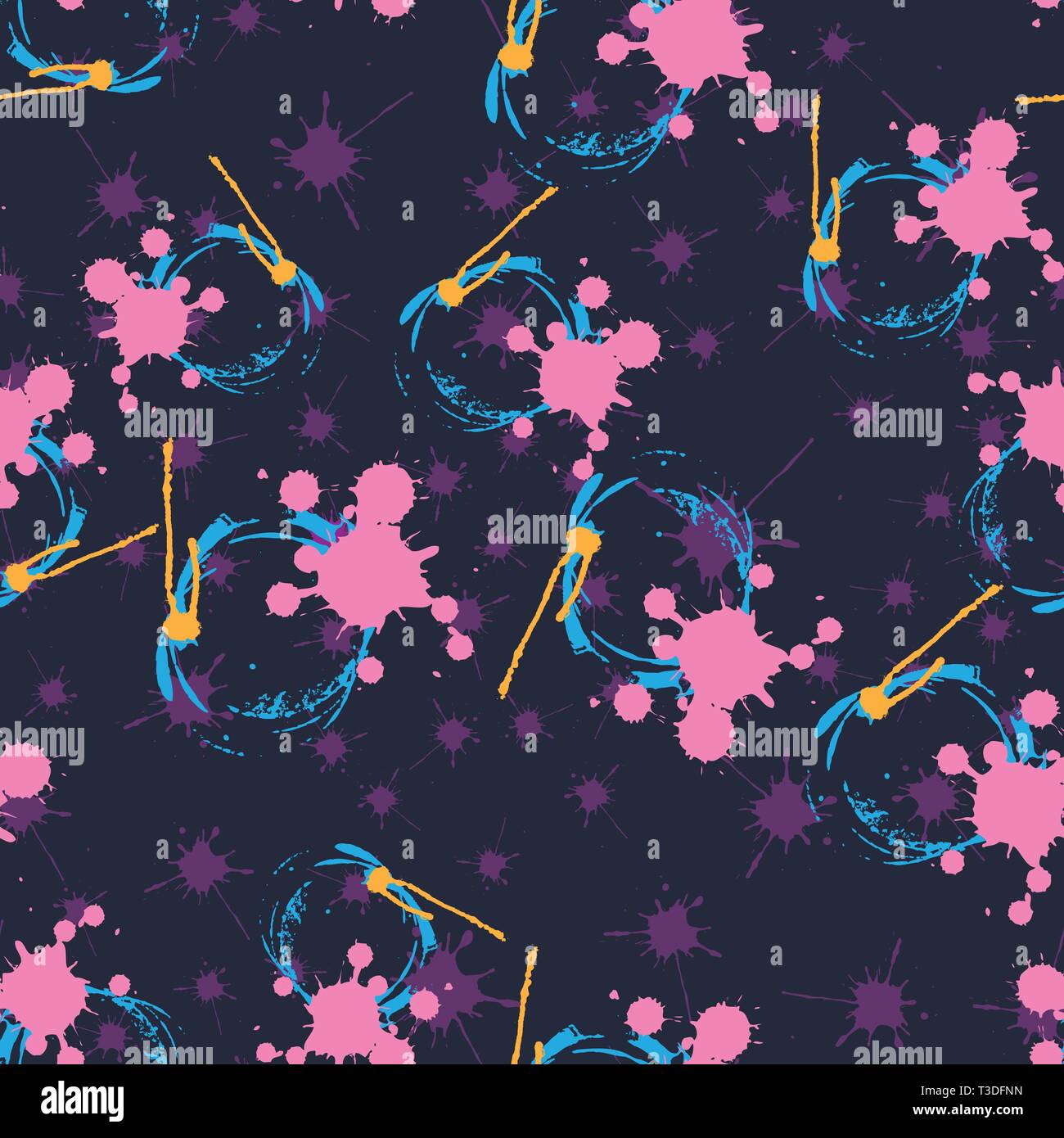 Vector Seamless pattern with colorful paint splatters 10 eps Stock ...