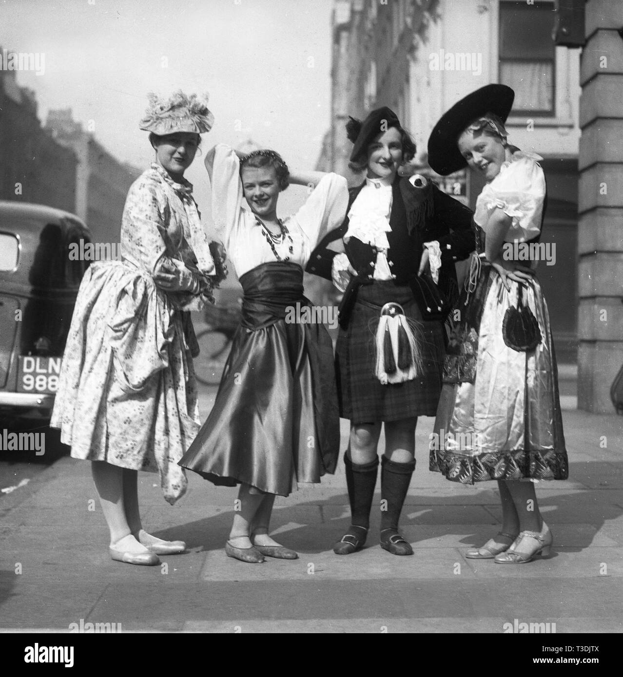 London theatre actress girls in costume 1948 Stock Photo