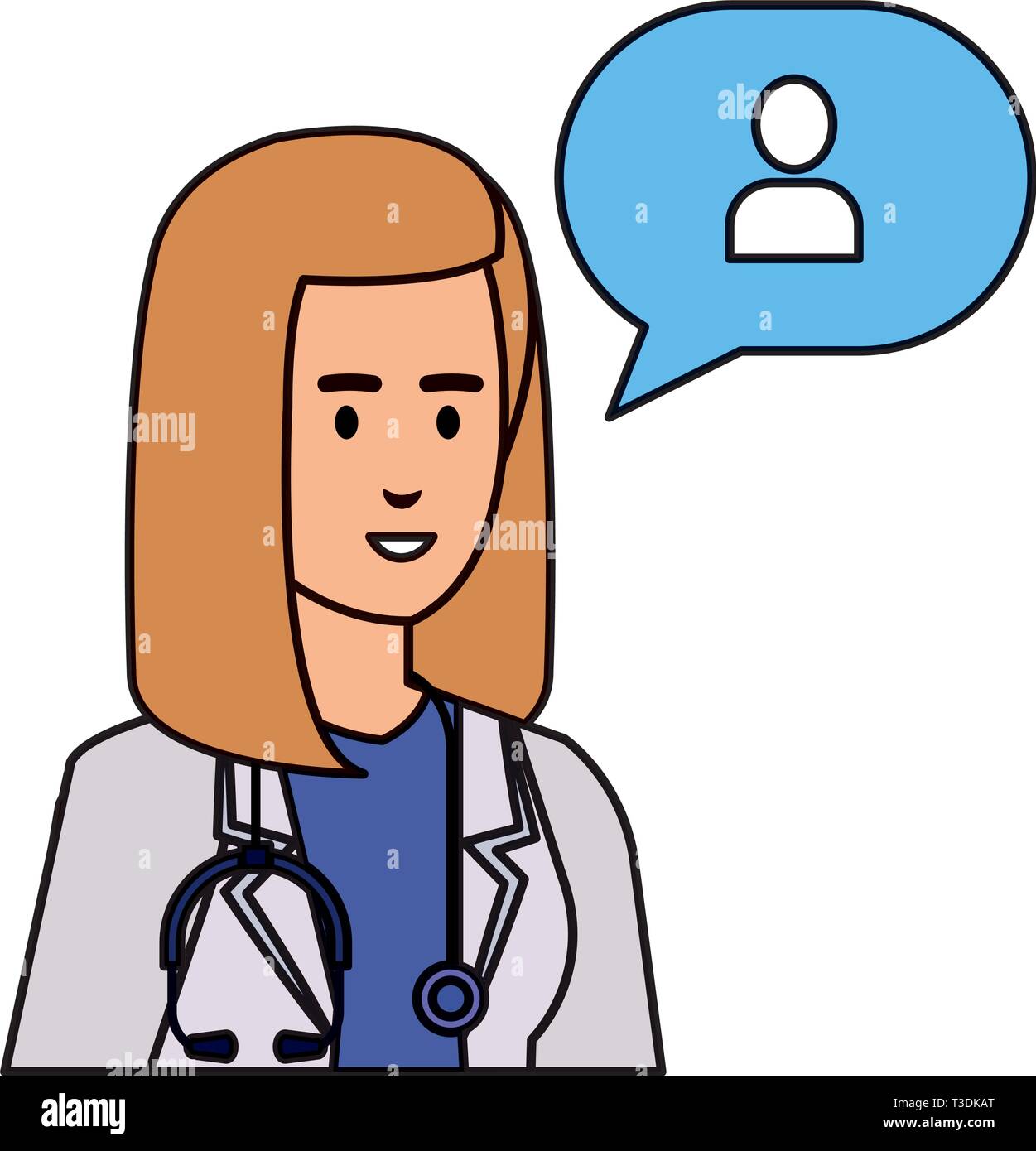 professional female doctor with stethoscope Stock Vector Image & Art ...