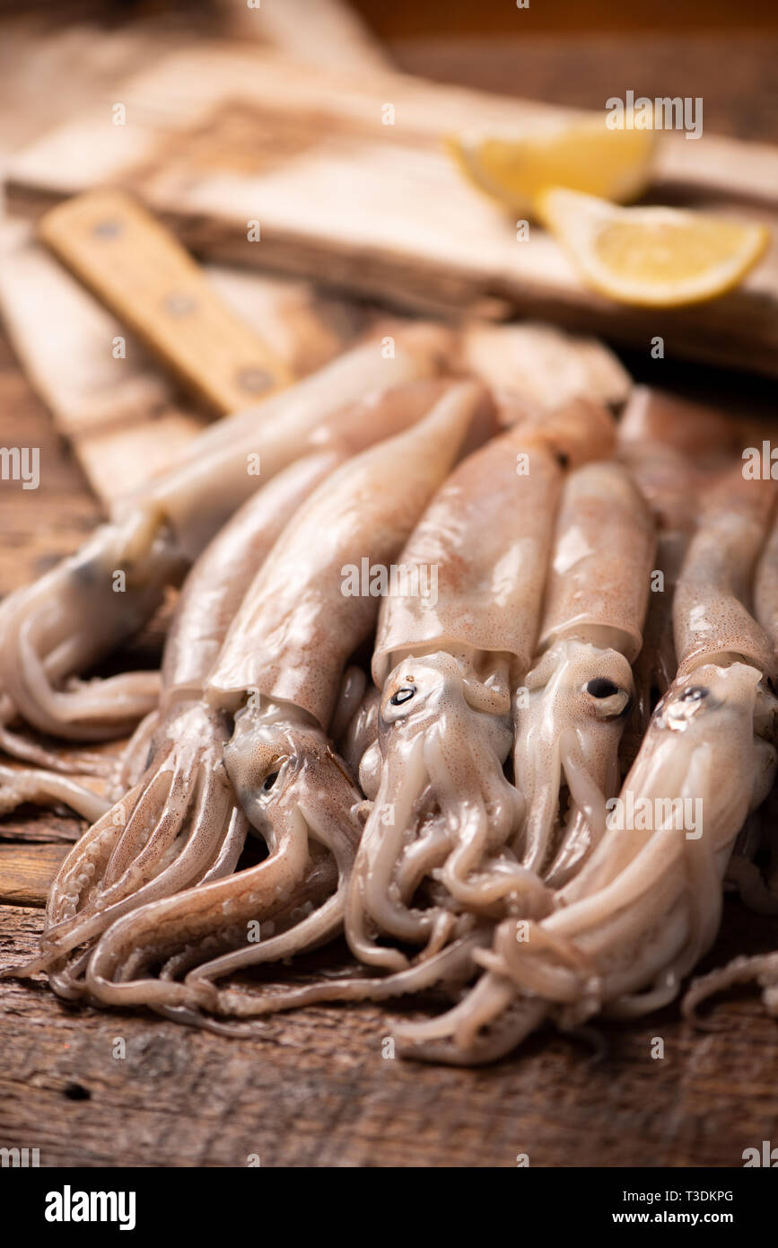 Fresh squid for sale on the market Stock Photo - Alamy