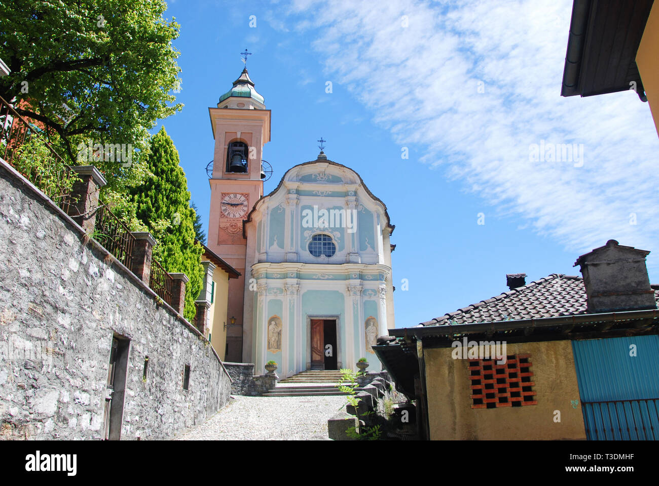 Church of San Lorenzo at Muggio, Breggia, Canton Ticino, Switzerland Stock Photo