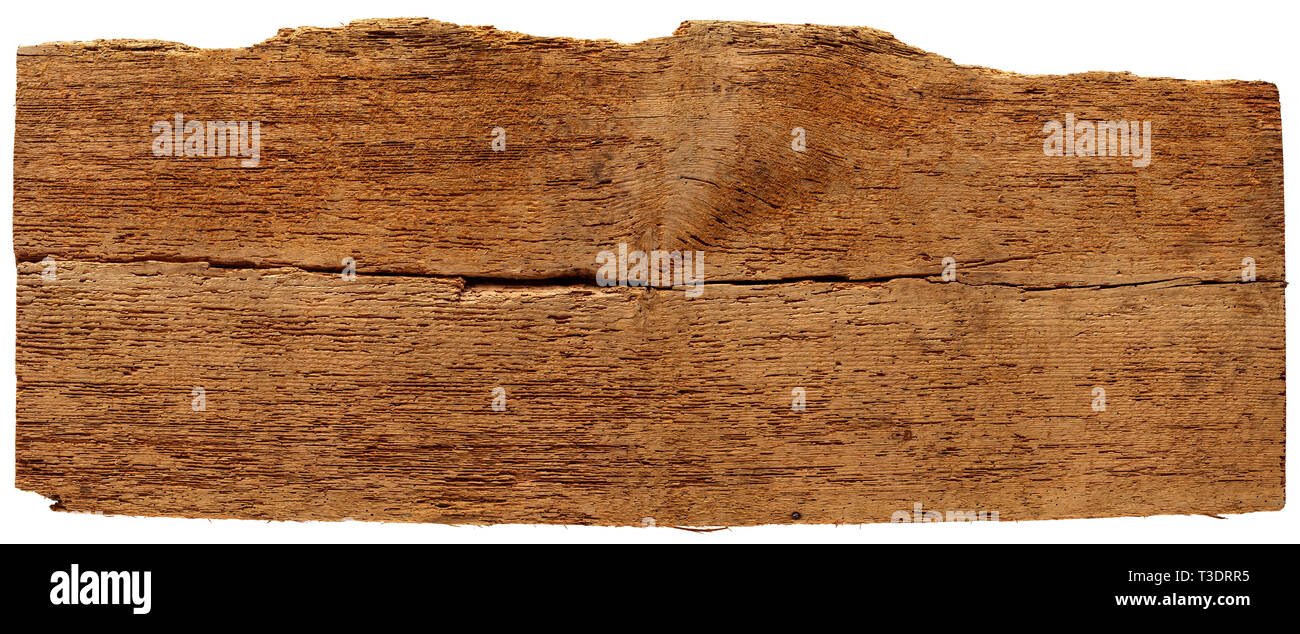 old rustic retro wood wooden plank texture dark brown vintage weathered natural wide panorama isolated white background Stock Photo