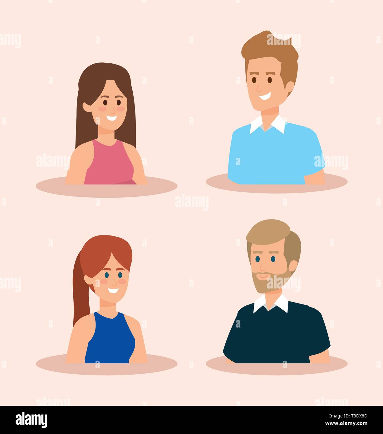 set girls and boys with fashion hairstyle Stock Vector Image & Art - Alamy