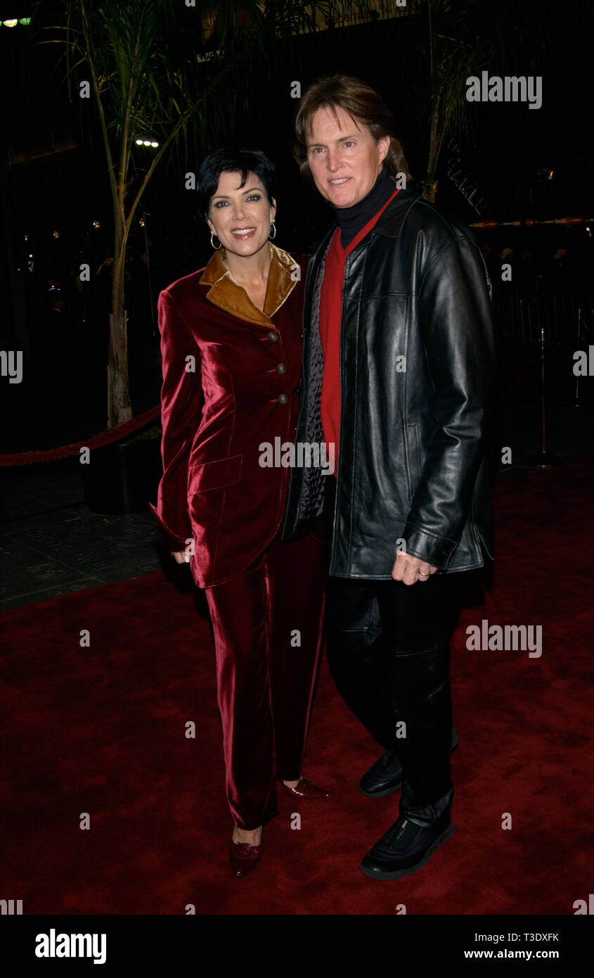 LOS ANGELES, CA. December 12, 2001: Actor BRUCE JENNER & wife at the
