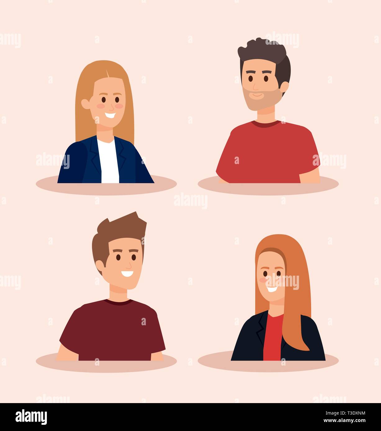set cute girls and boys with hairstyle Stock Vector Image & Art - Alamy