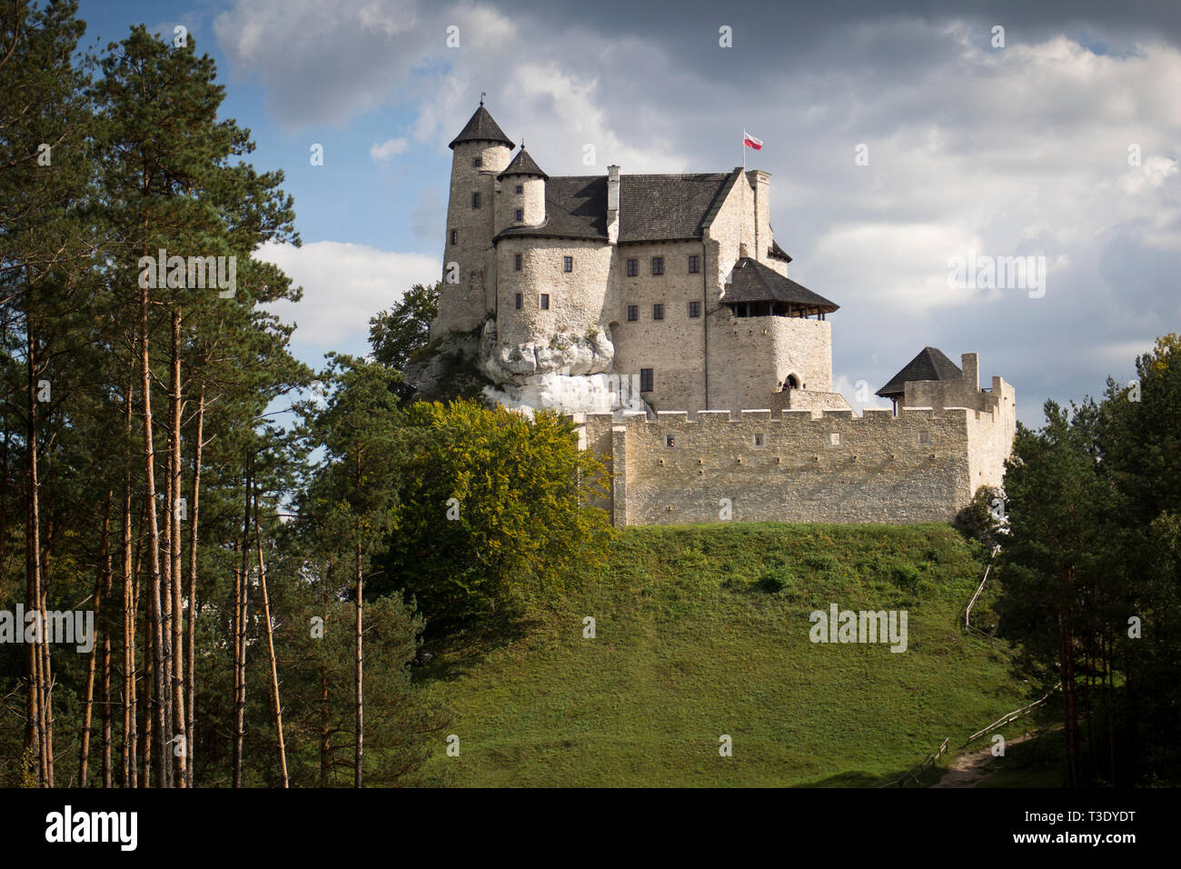 A contemporary reconstruction of the medieval castle in Bobolice. Poland. Stock Photo