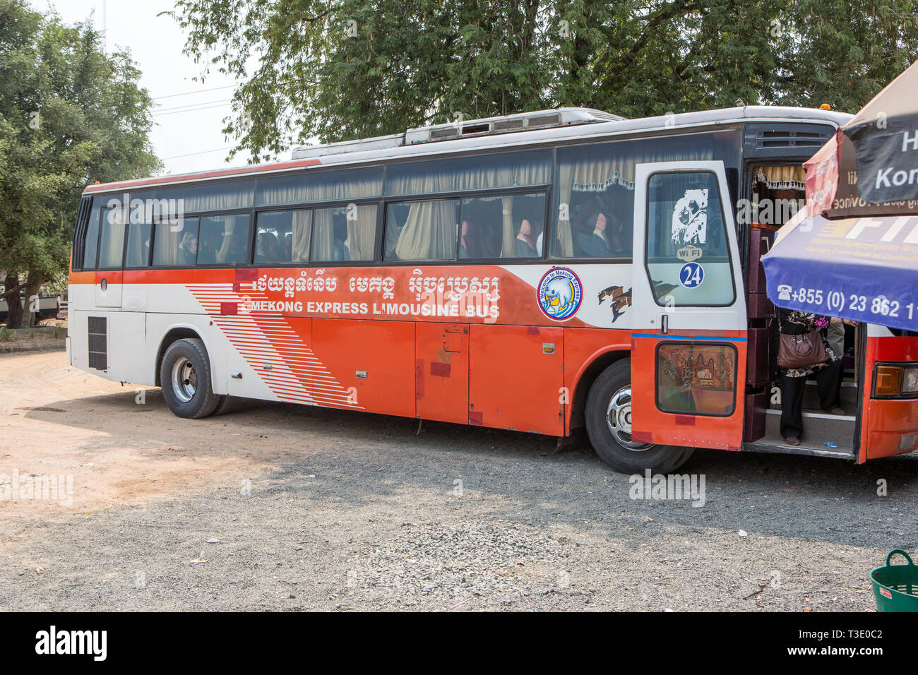 A Tourist Bus In Cambodia Stock Photo 243096786 Alamy