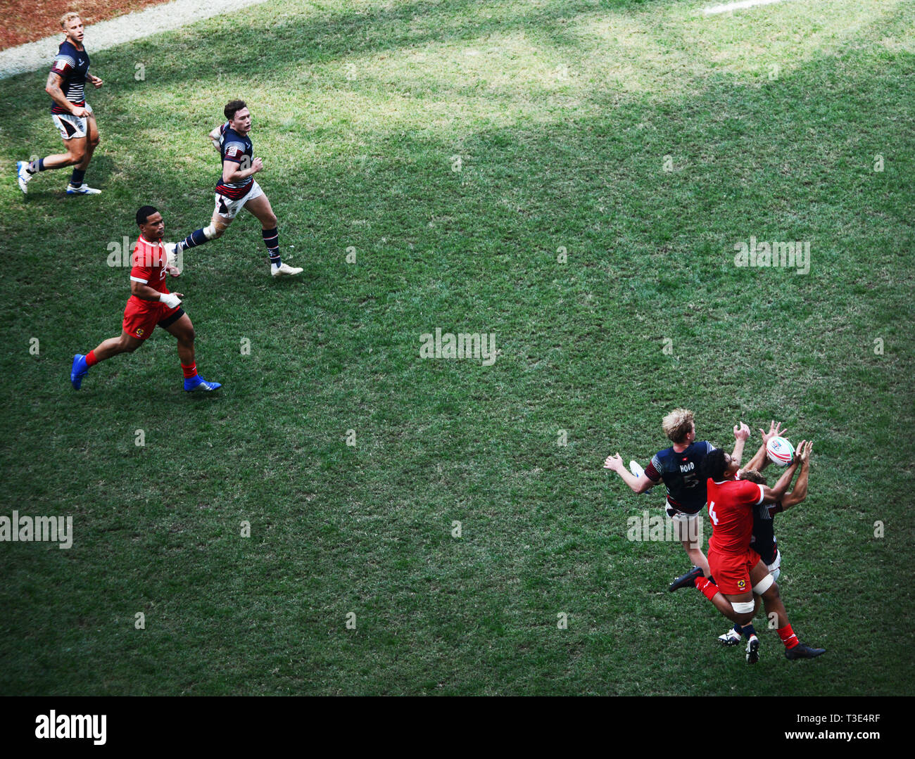 A Rugby Sevens match Stock Photo Alamy