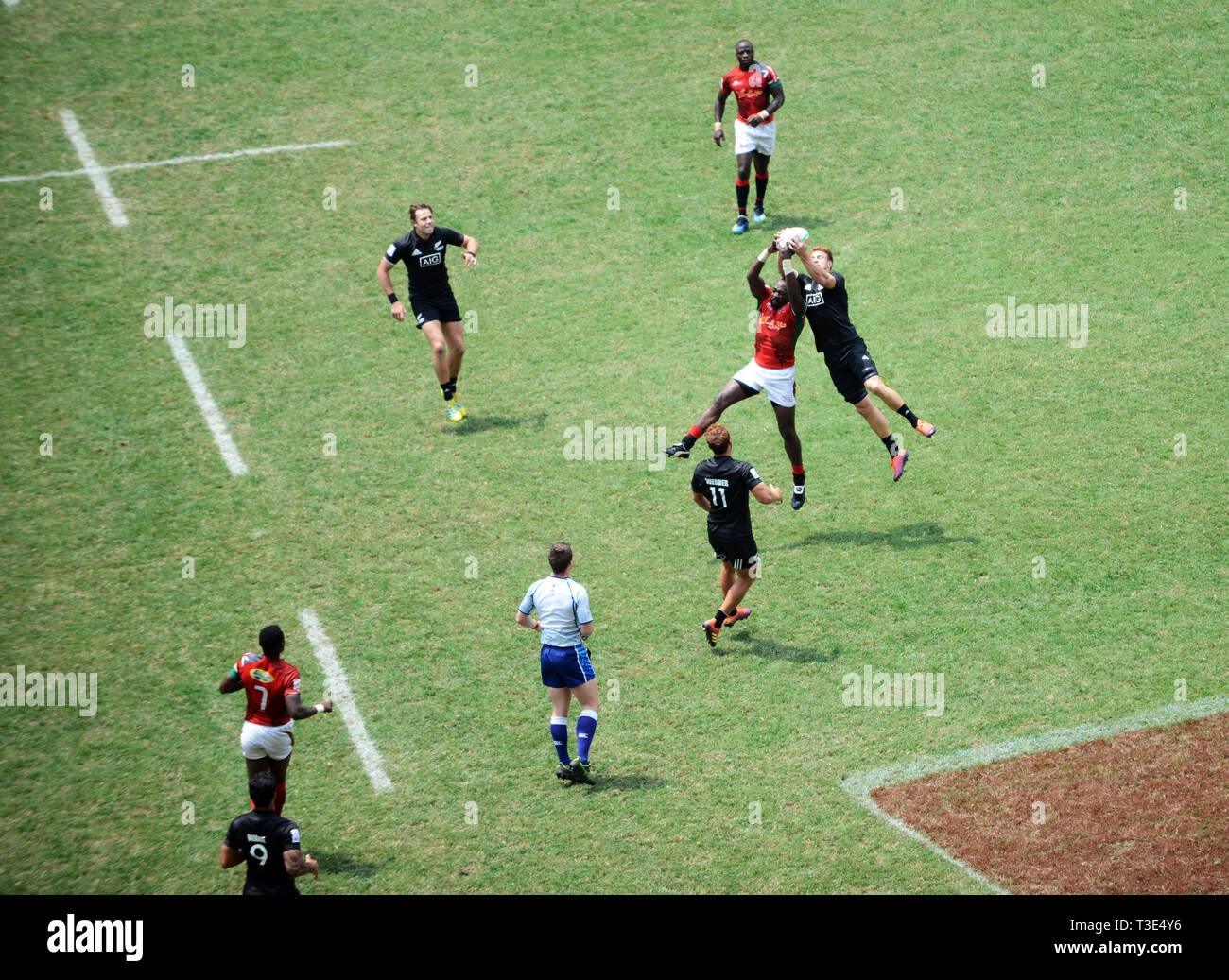 A Rugby Sevens match. Stock Photo