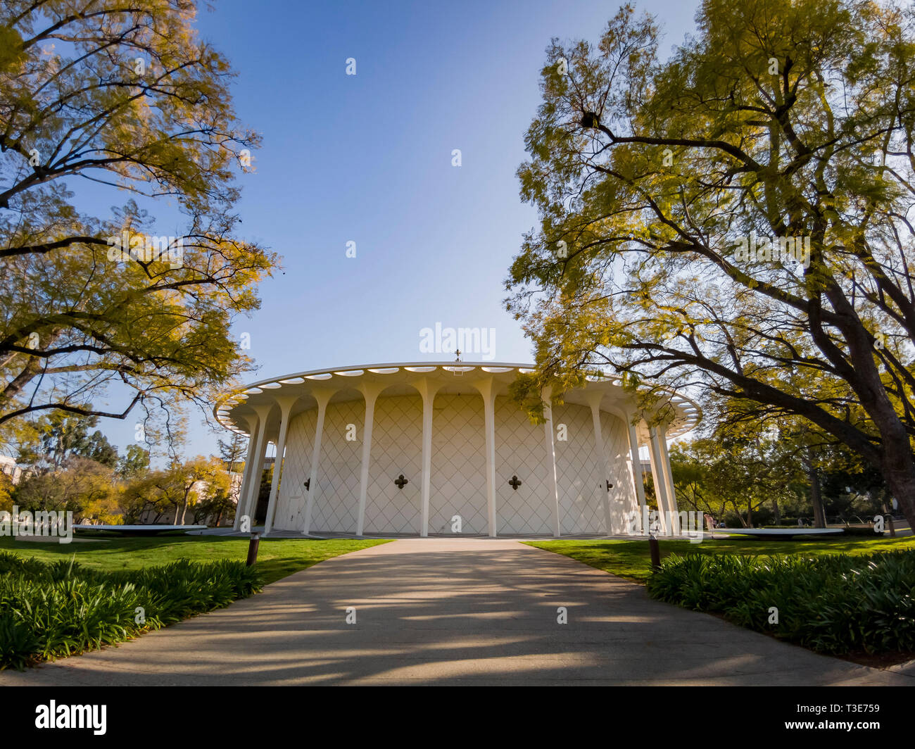 Los Angeles, MAY 24: Exterior view of Beckman Auditorium in Caltech on MAY 24, 2019 at Los Angeles, California Stock Photo
