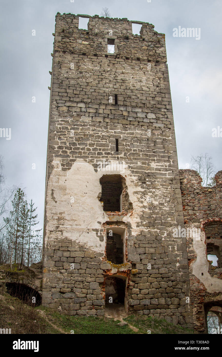 Burgruine (castle ruin) Lichtenfels, Ottensteiner Stausee, Zwettl, Austria Stock Photo