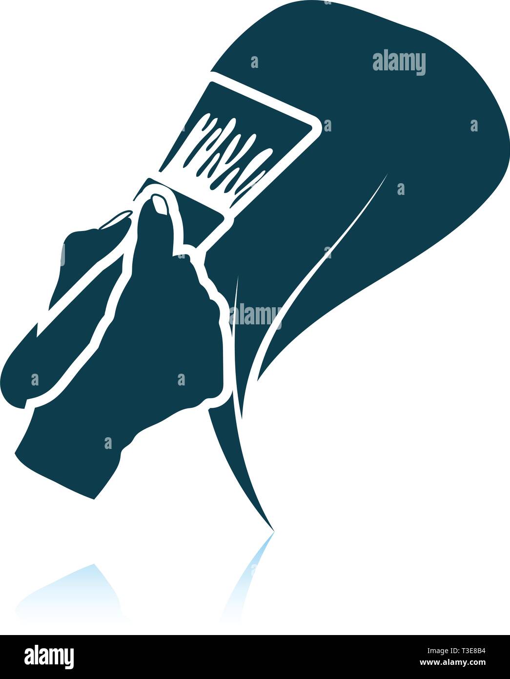 Painting hair icon. Shadow reflection design. Vector illustration Stock ...