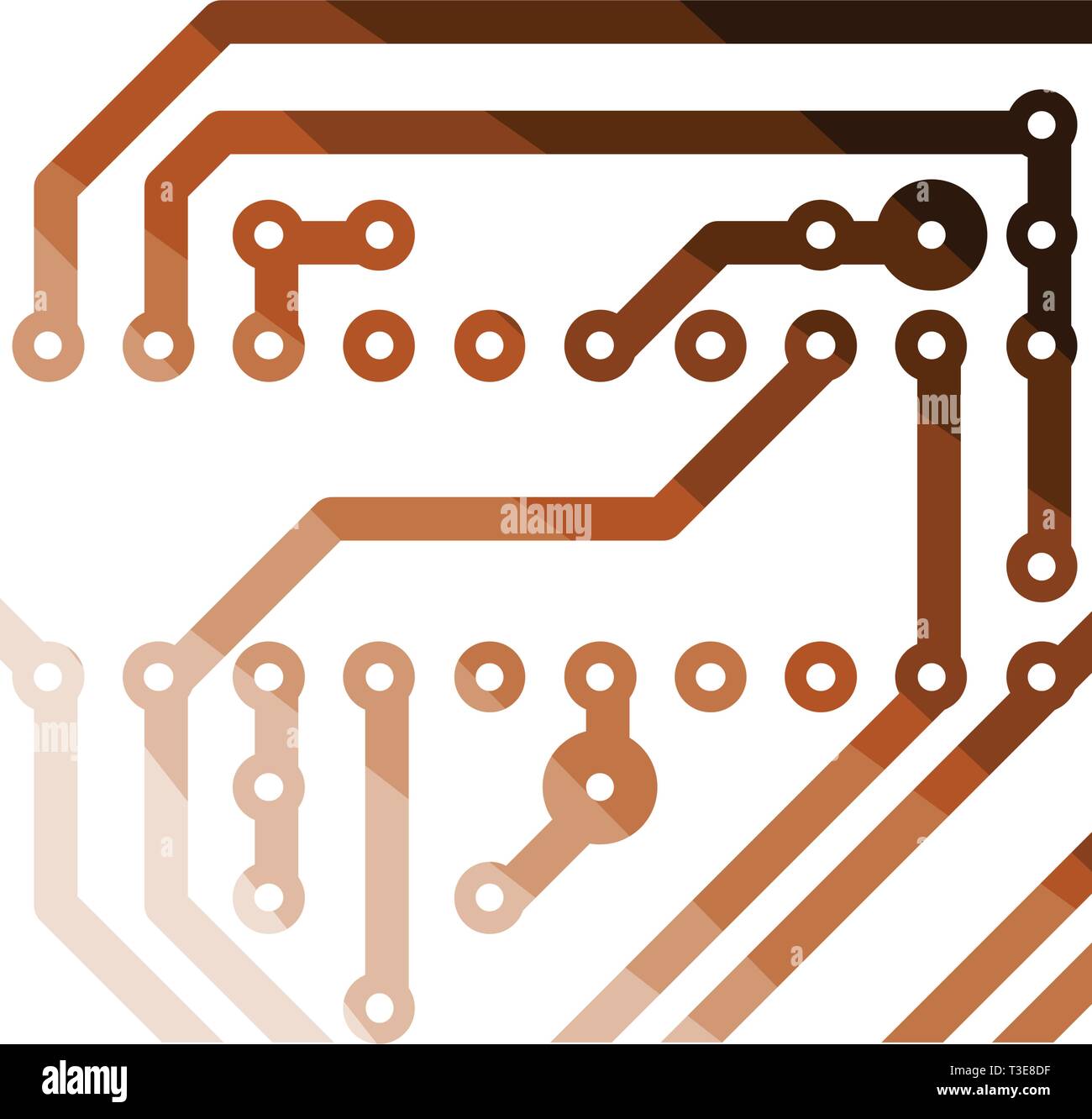 Circuit board icon. Flat color design. Vector illustration Stock Vector ...