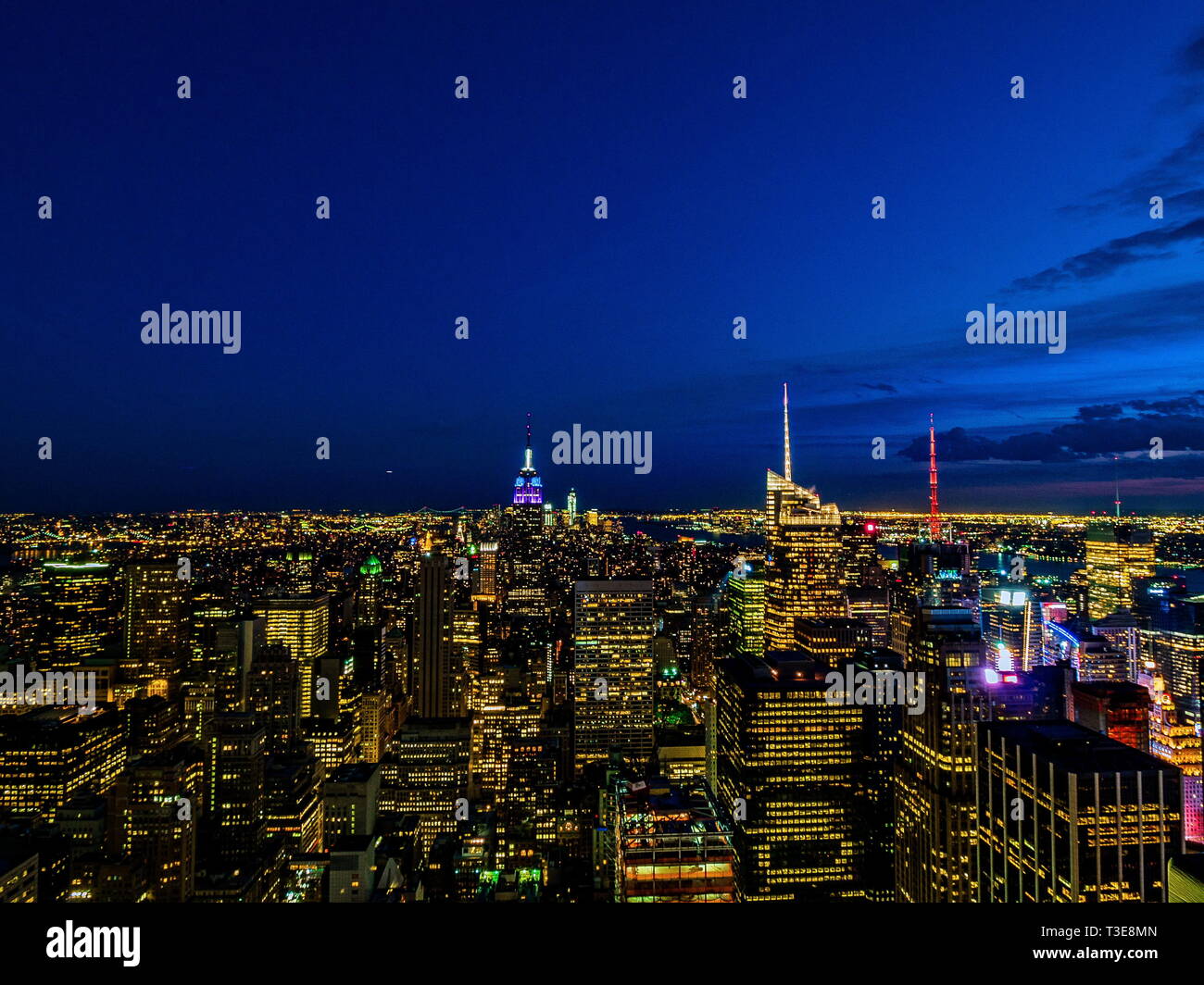 The view from "Top of the Rock" in New York City Stock Photo Alamy