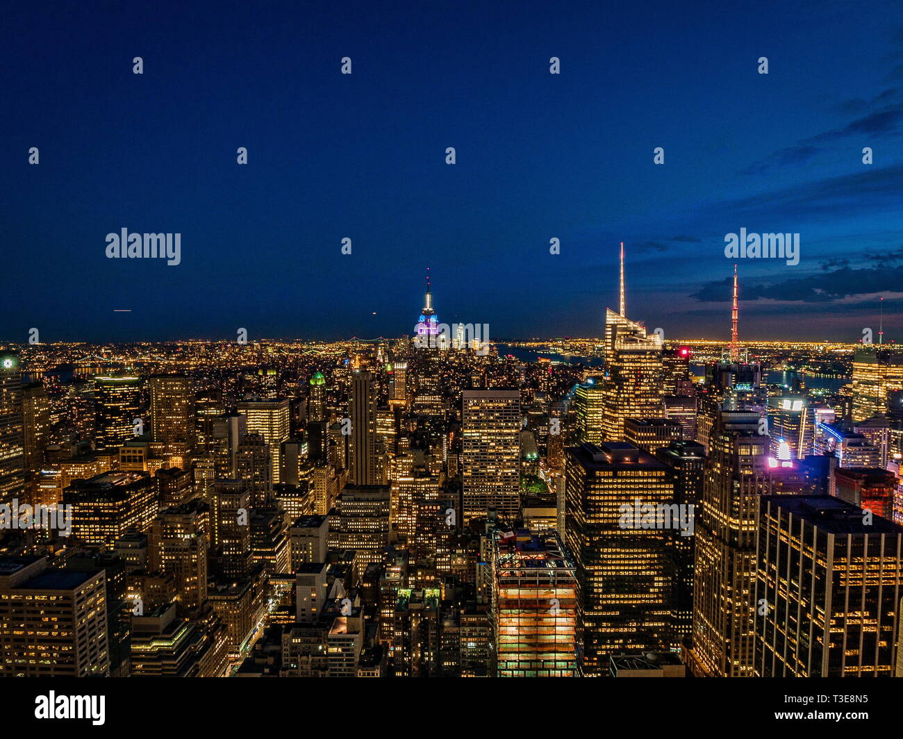 The view from "Top of the Rock" in New York City Stock Photo Alamy