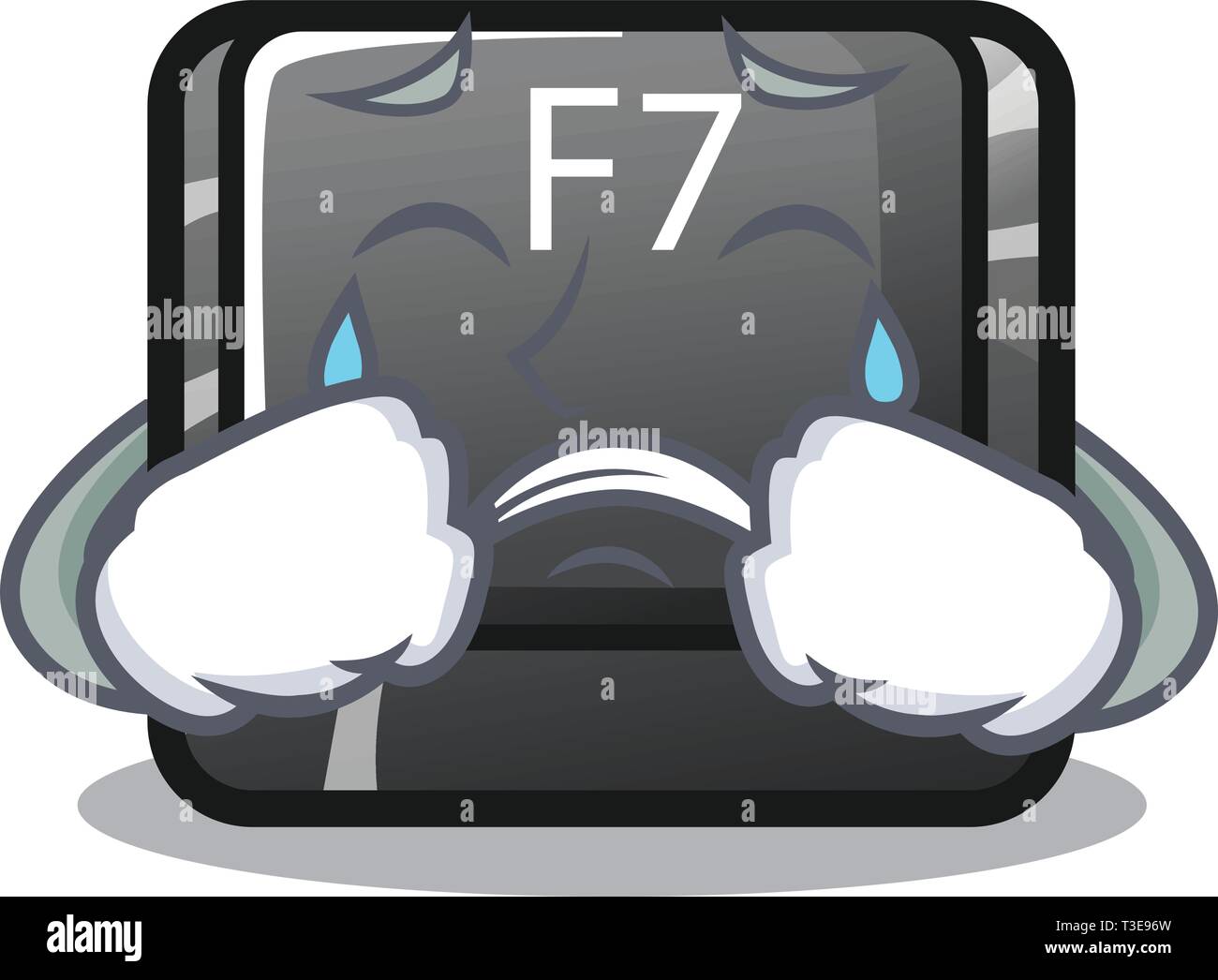 Crying F7 button installed in computer cartoon Stock Vector Image & Art ...