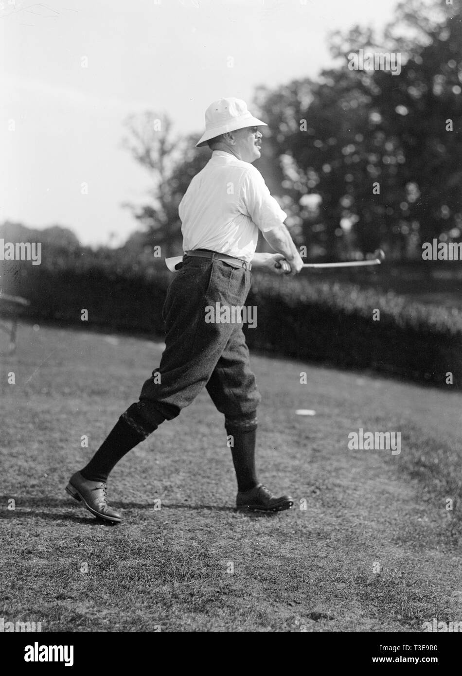 Vintage Golf Photo - Politician playing golf ca. 1917 Stock Photo