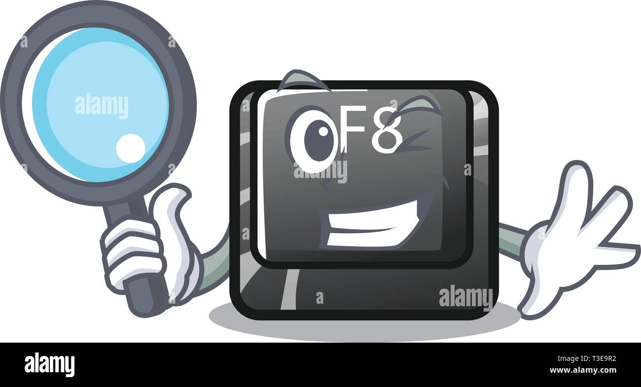Detective button f8 isolated with the cartoon Stock Vector Image & Art ...