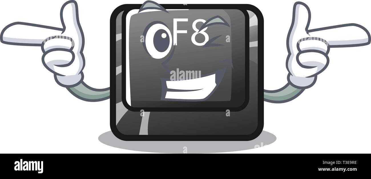 Wink button f8 isolated with the cartoon Stock Vector Image & Art - Alamy