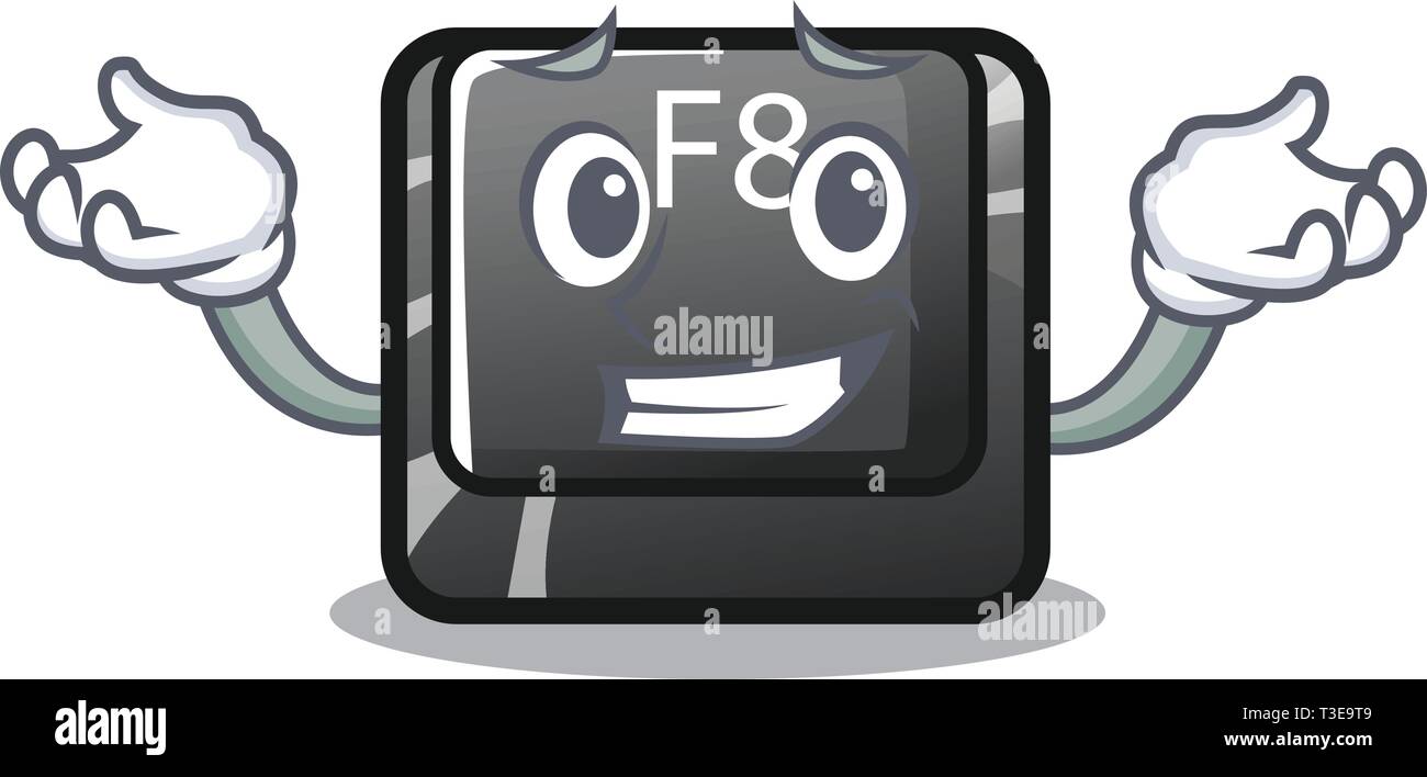 Grinning button f8 isolated with the cartoon Stock Vector Image & Art ...