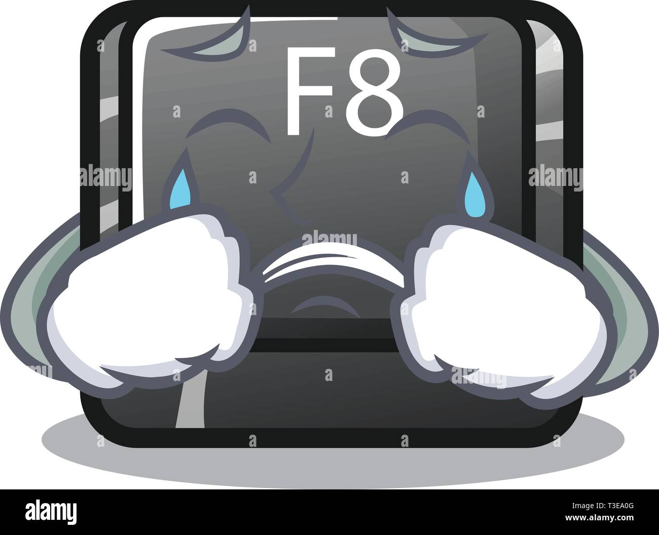 Crying f8 button installed on computer mascot Stock Vector Image & Art ...